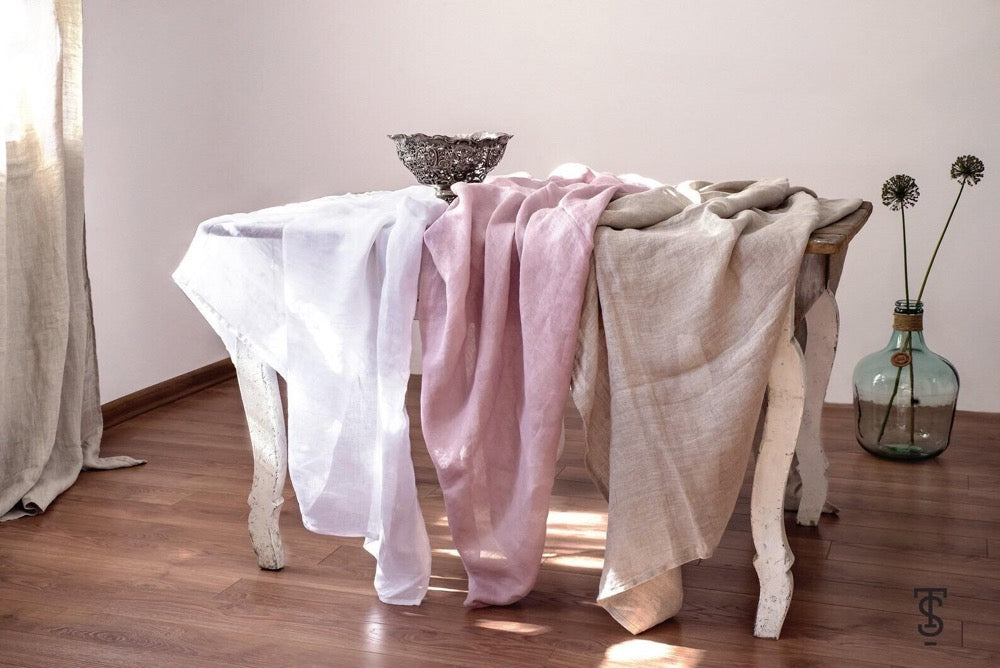 Linen Table Runner Pink, Gauze Linen Wedding Decor, Wedding Decor Table Runner Gauze Pink, Rustic Wedding Table Decor