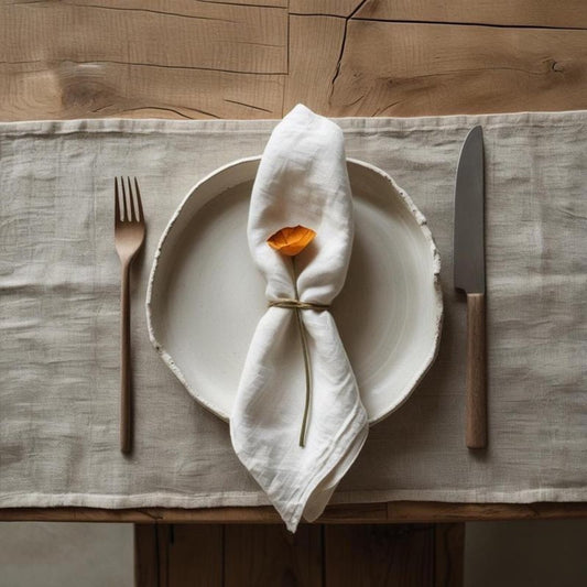 Linen Napkins White, Dinner Napkins Set, Table Linen Napkins, Softend Linen Napkins, Table Decor Linen, Minimalist Linen
